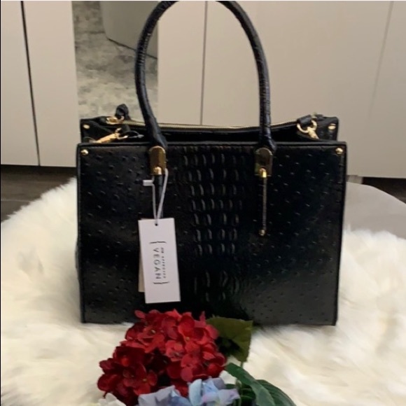 Calin Handbags - FiIRM! Calin Ostrich & Alligator Embossed Handbag